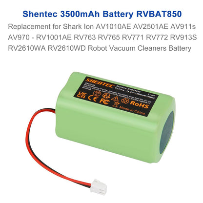 SHENTEC 3500mAh 14.8V Li‑ionen-Akku Für Ersatz RVBAT850 Shark Ion R75 R87 RV1001 RV2001