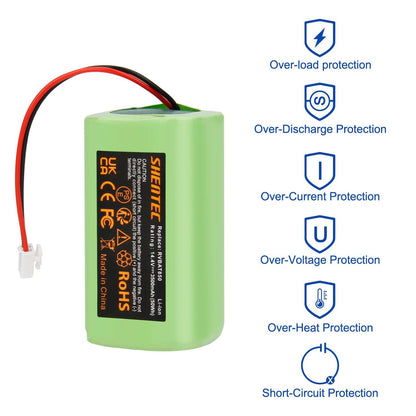 SHENTEC 3500mAh 14.8V Li‑ionen-Akku Für Ersatz RVBAT850 Shark Ion R75 R87 RV1001 RV2001