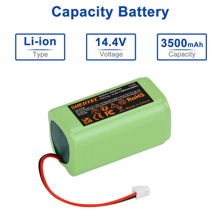 SHENTEC 3500mAh 14.8V Li‑ionen-Akku Für Ersatz RVBAT850 Shark Ion R75 R87 RV1001 RV2001