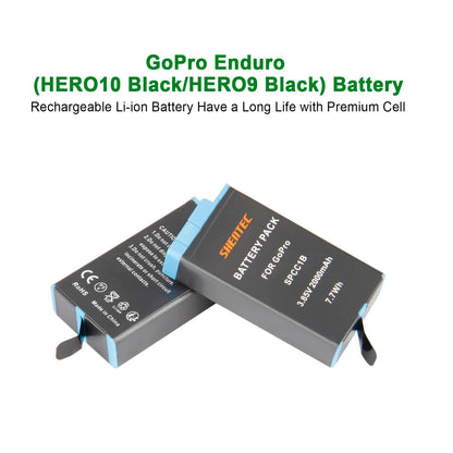 SHENTEC 2X 3.85V Battery 2.0Ah für Insta 360 Ace Pro-001/Ace Pro/Ace + Doppel-Ladegerät