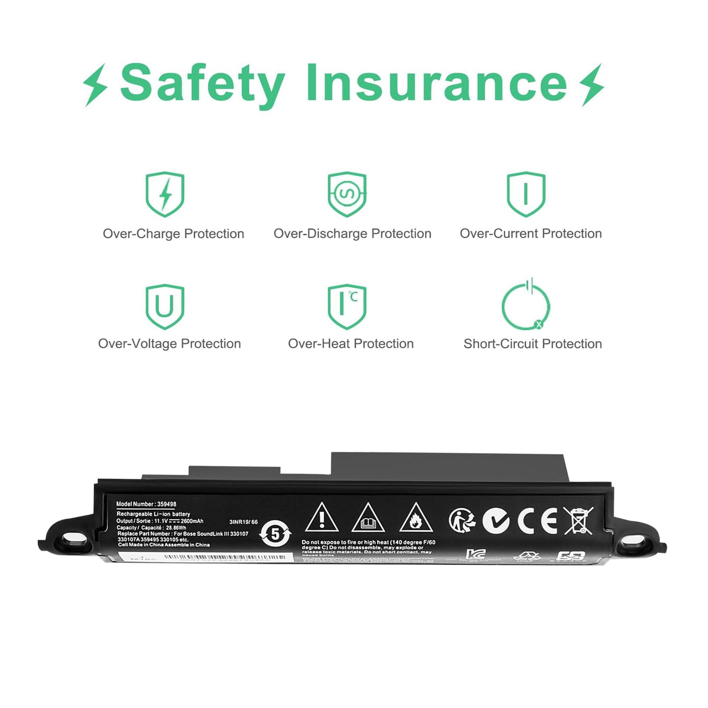 SHENTEC 359495 2600mAh Ersatzakku für Bose SoundLink III