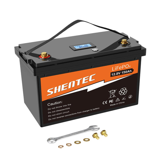 SHENTEC 12V 150Ah LiFePO4 Lithium-Batterie BMS Wohnmobil Wohnwagen Boot