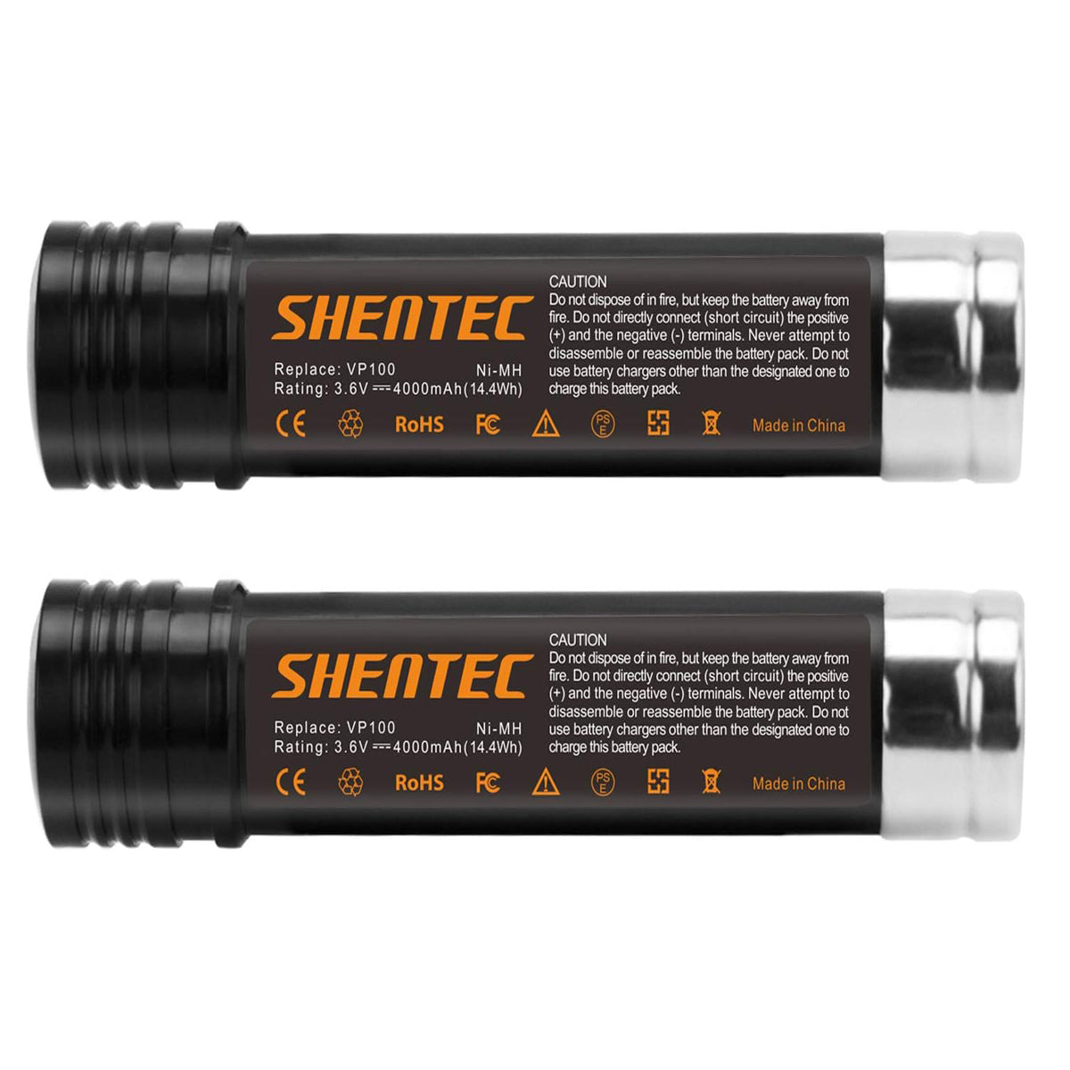 SHENTEC 2X 3.6V 3600mAh Ni-MH AKKU FÜR BLACK&DECKER VP100 VP130K VP368 VP940 VP110 VP143