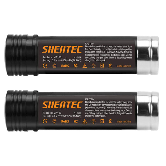 SHENTEC 2X 3.6V 3600mAh Ni-MH AKKU FÜR BLACK&DECKER VP100 VP130K VP368 VP940 VP110 VP143