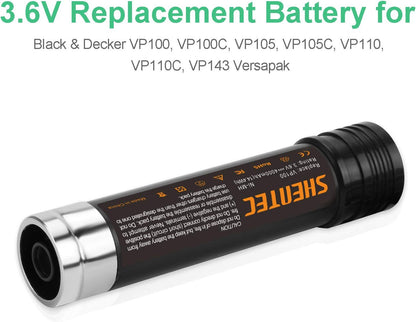 SHENTEC 2X 3.6V 3600mAh Ni-MH AKKU FÜR BLACK&DECKER VP100 VP130K VP368 VP940 VP110 VP143