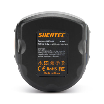 SHENTEC 9.6V 4000mAh Ni-MH-Akku für Bosch BAT048 BAT100 PSR 960 GSR 9.6 BPT1041