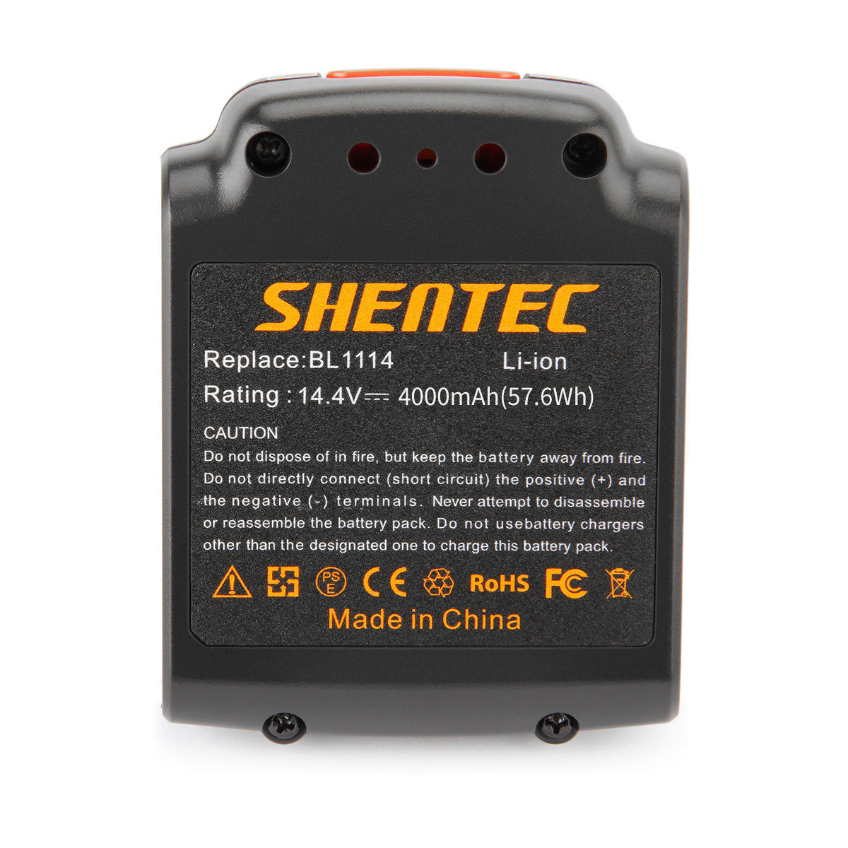 SHENTEC 14.4V 4000mAh Li-Ion-Akku für Black&Decker BL1114 BL1314 BL1514 LDX116 EPL148