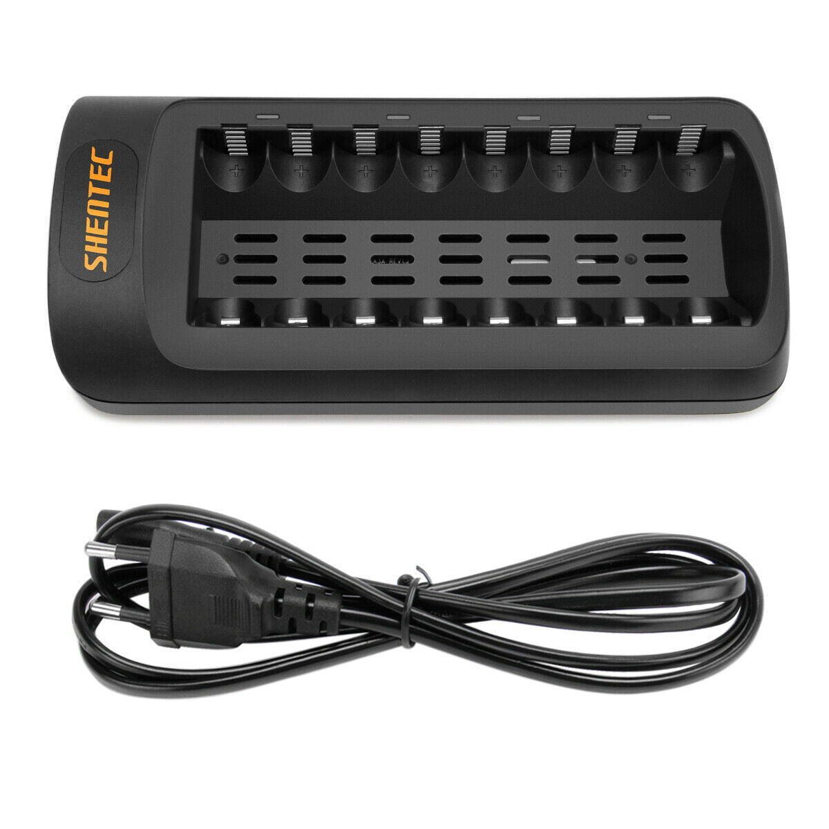 SHENTEC Intelligentes LED-Ladegerät für 8 AA/AAA Ni-MH/Ni-Cd-Akkus