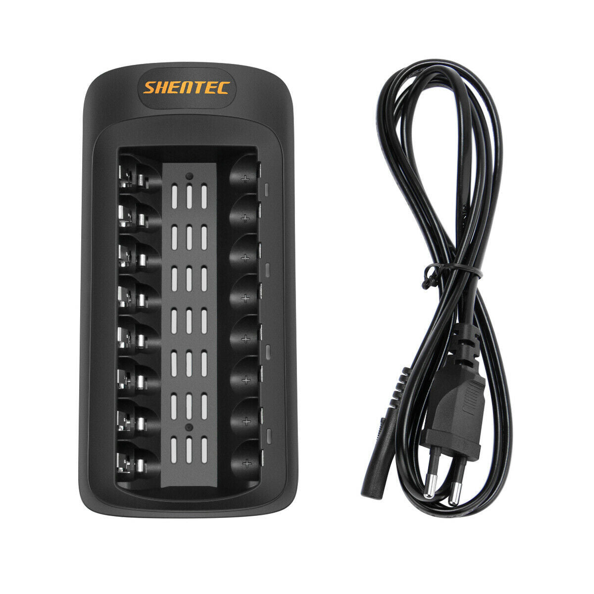 SHENTEC Intelligentes LED-Ladegerät für 8 AA/AAA Ni-MH/Ni-Cd-Akkus