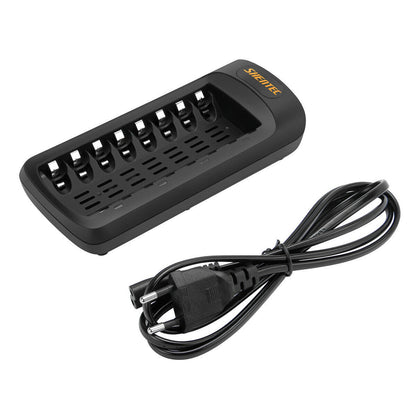 SHENTEC Intelligentes LED-Ladegerät für 8 AA/AAA Ni-MH/Ni-Cd-Akkus