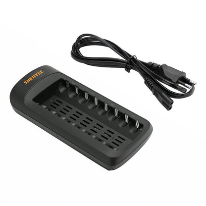 SHENTEC Intelligentes LED-Ladegerät für 8 AA/AAA Ni-MH/Ni-Cd-Akkus