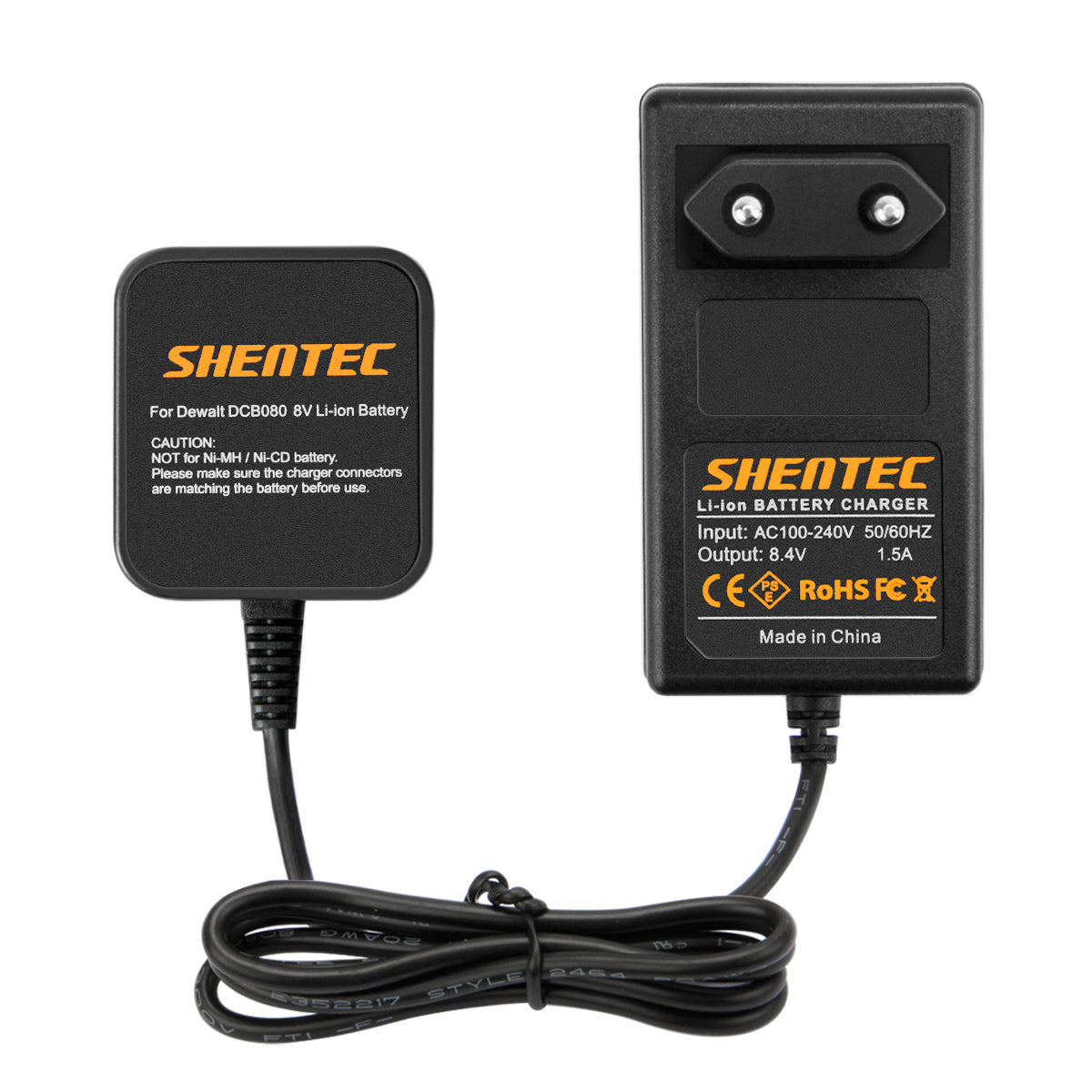 SHENTEC 7,2V Li-Ion-Ladegerät für Dewalt DCB080 DCF680N1 DCF682 DCF680G2 DW4390