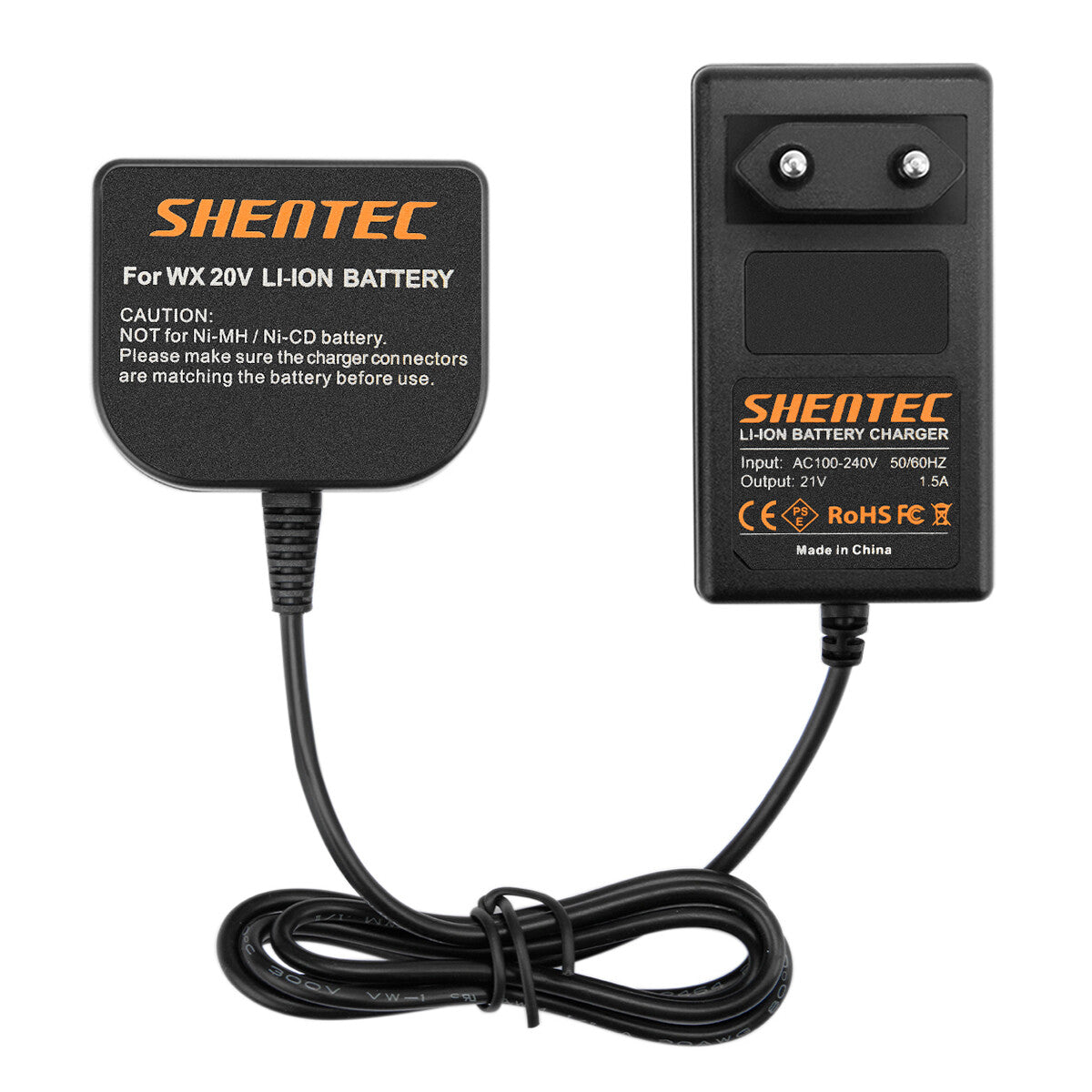 SHENTEC Li-Ion-Akku-Ladegerät für Worx 20V WX678 WG259 WX390.1 WX393.3 WG549E.9 WA3551.1