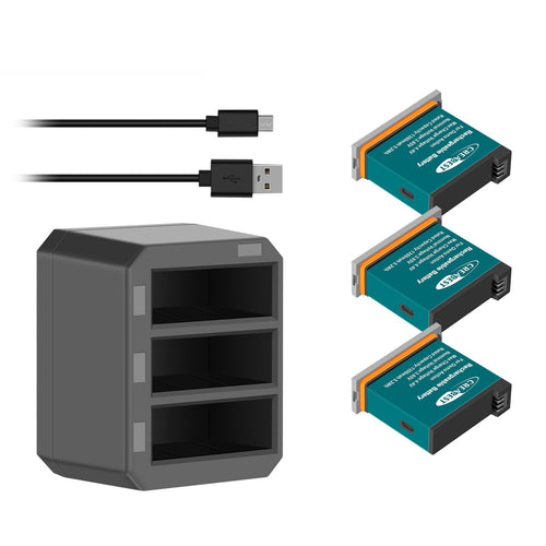 3x 1350mAh Akku + 3-Kanal USB-Schnellladegerät für DJI Osmo AB1 P01 PT1 Action