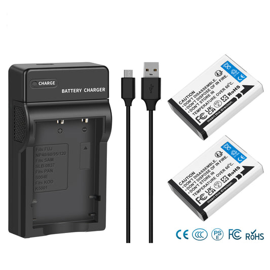 2x NP-95 NP95 3.7V Akku+Ladegerät für Fujifilm Finepix F30 F31 F31fd X100 X100s