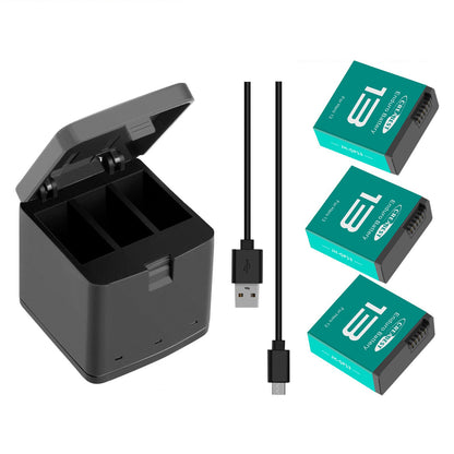 3x JH-GP13 Enduro-Batterie+3-Kanal-Ladegerät-Aufbewahrungsbox für GoPro Hero 13