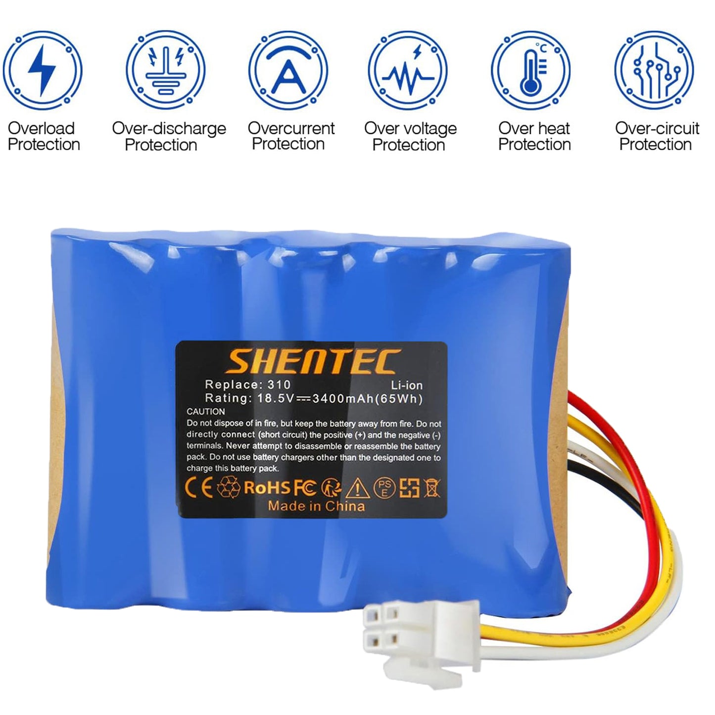 SHENTEC 18.5V 3.4Ah Li-ion-Akku für Husqvarna 584 85 28-01 Gardena Sileno R100Li R130L