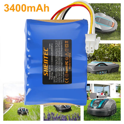 SHENTEC 18.5V 3.4Ah Li-ion-Akku für Husqvarna 584 85 28-01 Gardena Sileno R100Li R130L
