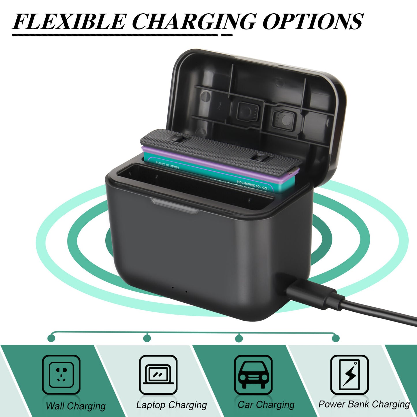 2x 3.0Ah 3.85V JH-X4 Ersatzbatterie + Power-Box-Ladegerät für Insta360 X4 Action-Kamera